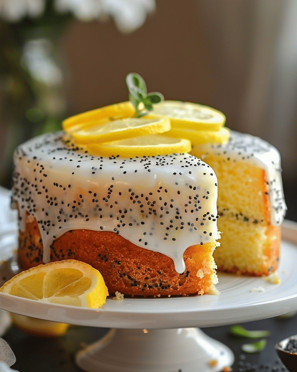 Lemon Poppy Seed Cake with Glaze