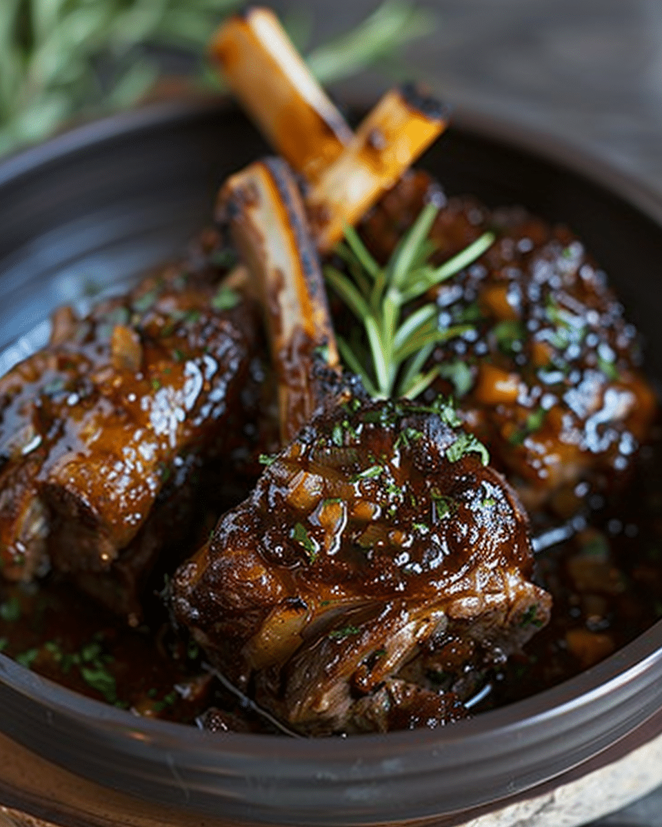 Lamb Shank with Rosemary Jus (No Wine Version)