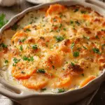 Cheesy Garlic Carrot Gratin – Creamy, Sweet & Savory