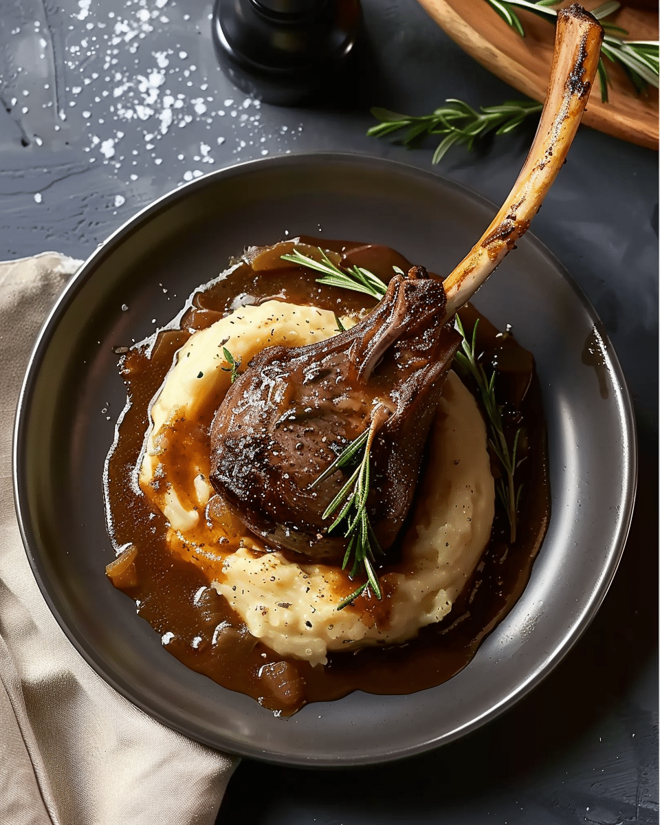 Lamb Shank with Rosemary Jus (No Wine Version)