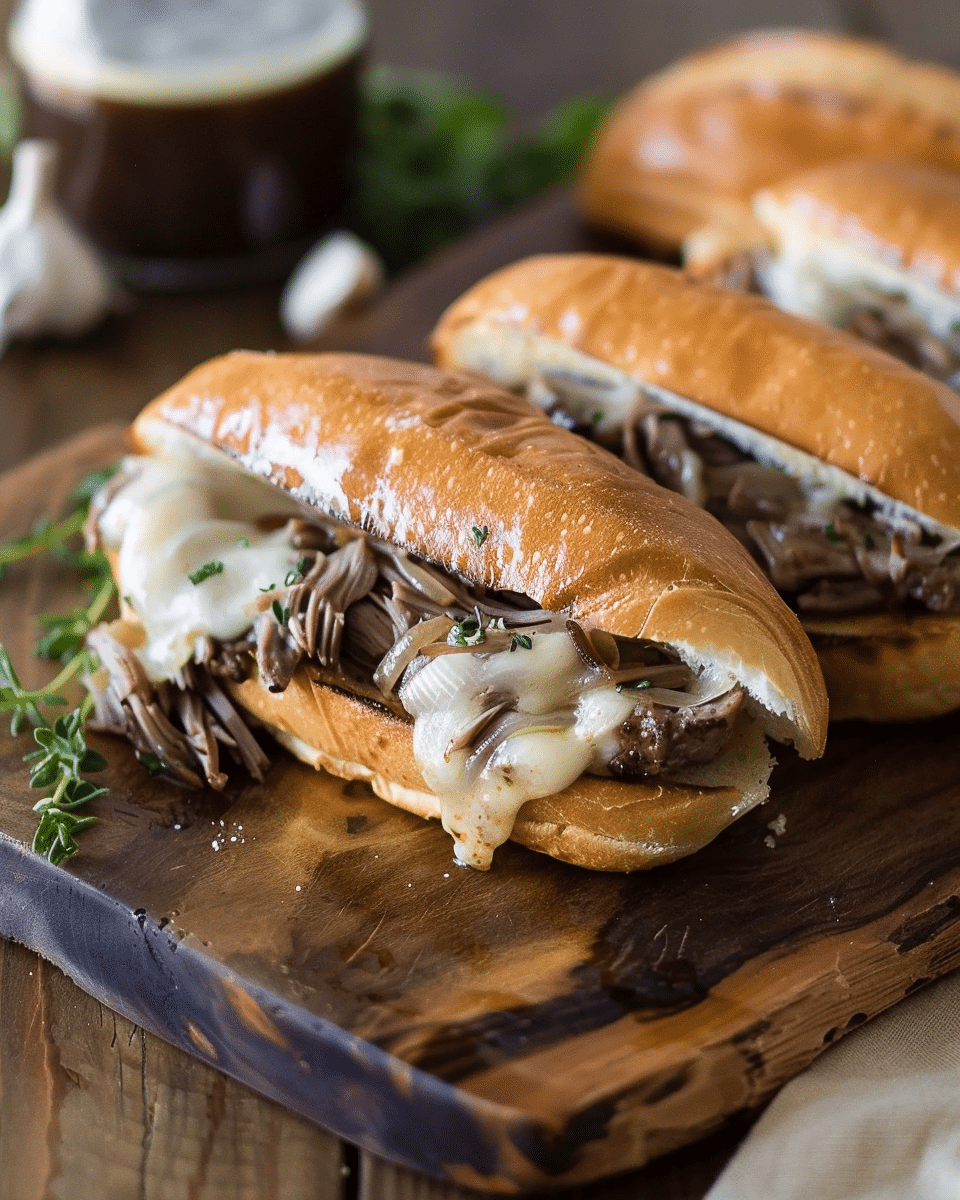Crockpot French Dip Sandwiches
