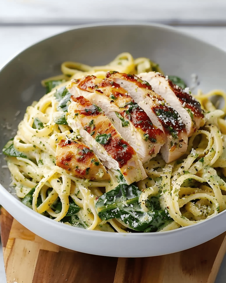 Creamy Chicken Pesto Pasta