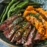 Steak Bowl With Sweet Potato Mash & Garlic Green Beans