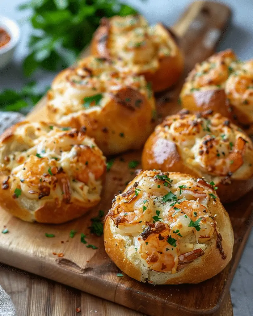 Crabby Shrimp Garlic Bread