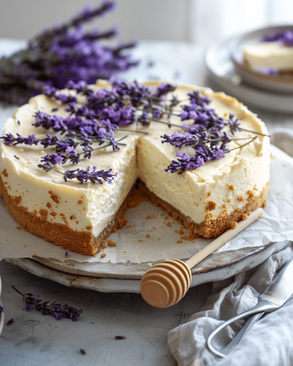 Delicious Honey Lavender Cheesecake to Brighten Your Day