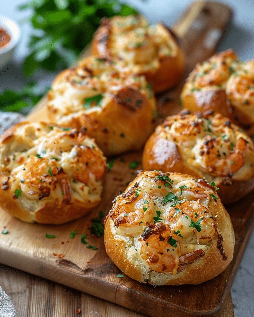 Crabby Shrimp Garlic Bread