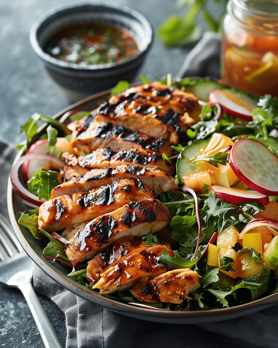 Grilled Chicken Salad + Homemade Sweet Onion Dressing
