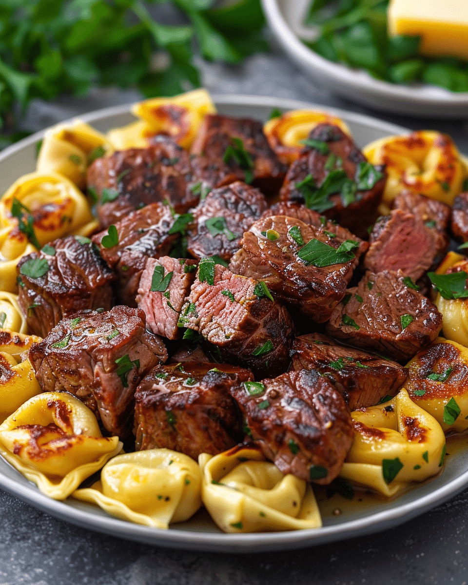 One-Pan Cowboy Butter Tortellini Steak Bites Recipe