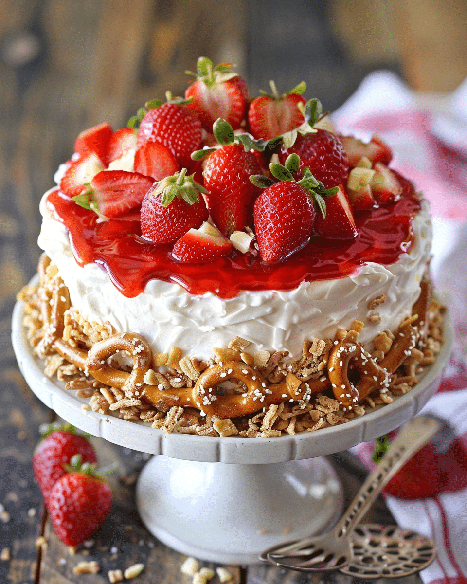 Strawberry Jello Pretzel Salad