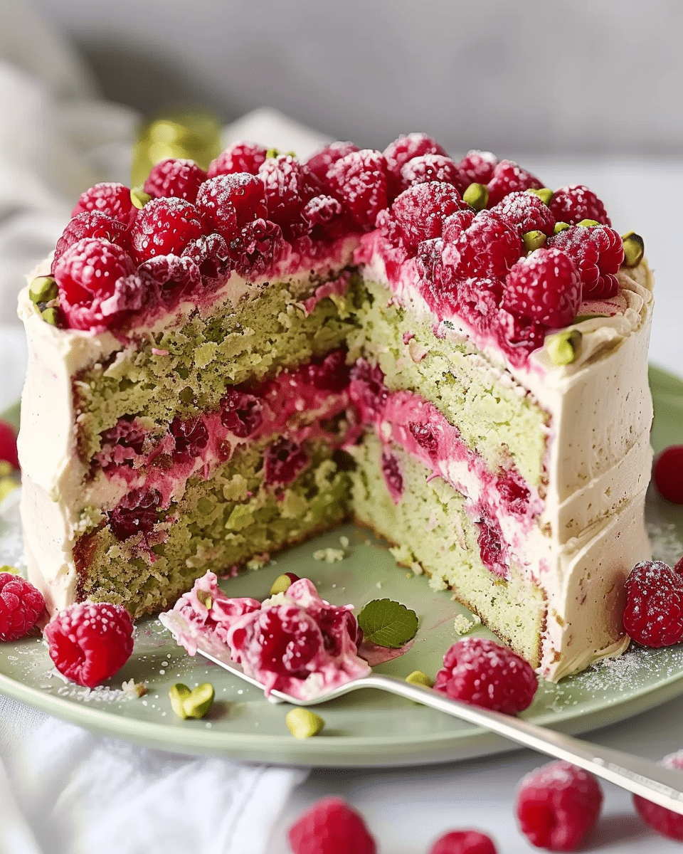 Pistachio Raspberry Cake: A Celebration of Flavor and Color