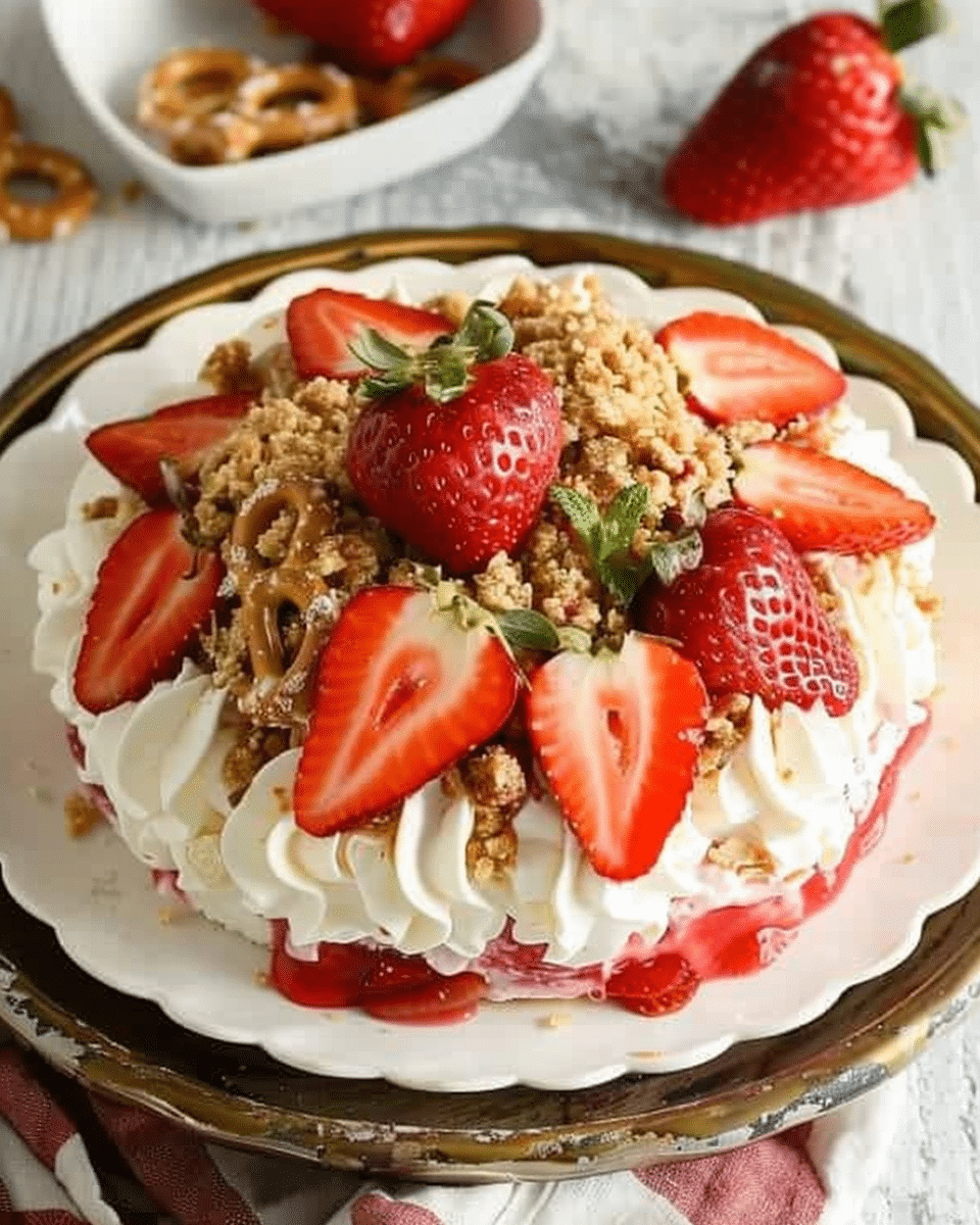 Strawberry Jello Pretzel Salad