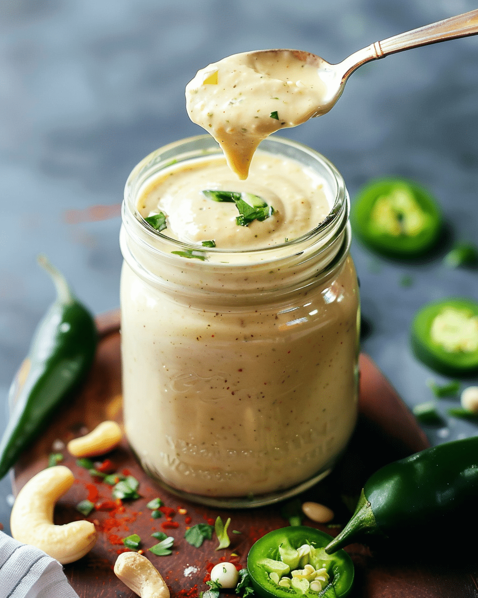 Cheesy Jalapeño Cashew Dressing