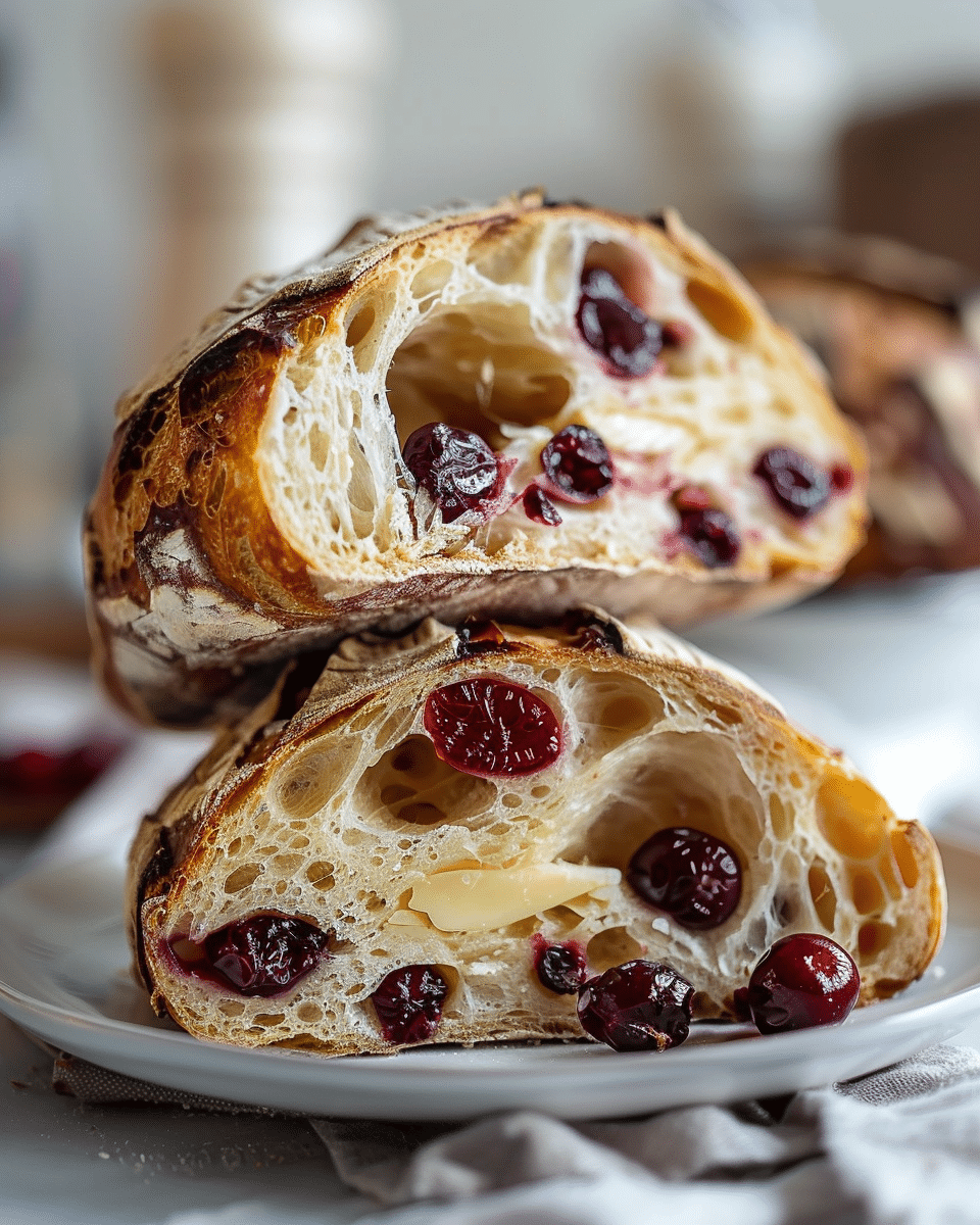 Cranberry brie sourdough bread
