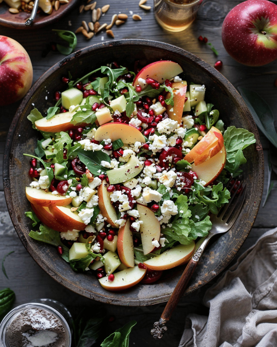 5 fall flavors: honeycrisp apple feta salad