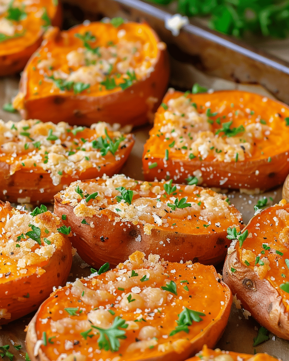 Garlic Parmesan Roasted Sweet Potatoes: The Ultimate Crispy Savory Side Dish