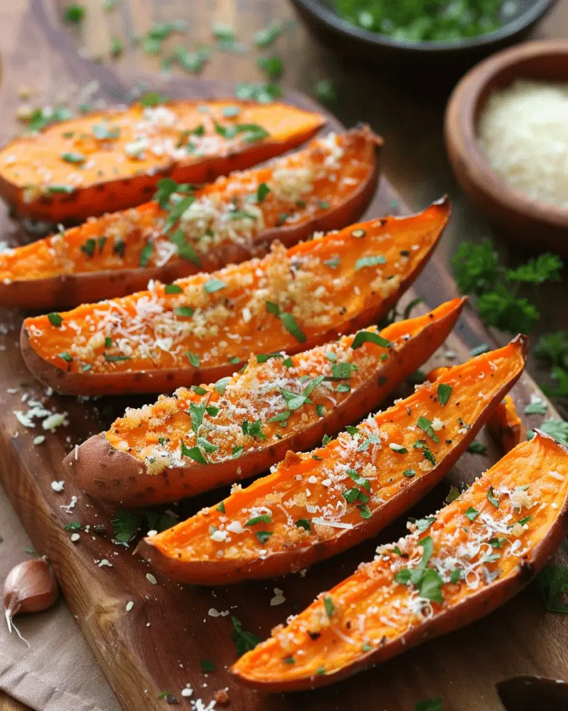 Garlic Parmesan Roasted Sweet Potatoes: The Ultimate Crispy Savory Side Dish