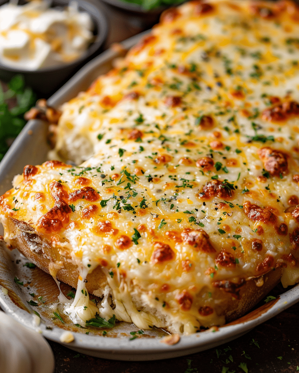 Cheesy Garlic Bread – Loaded, Gooey & Full of Flavor
