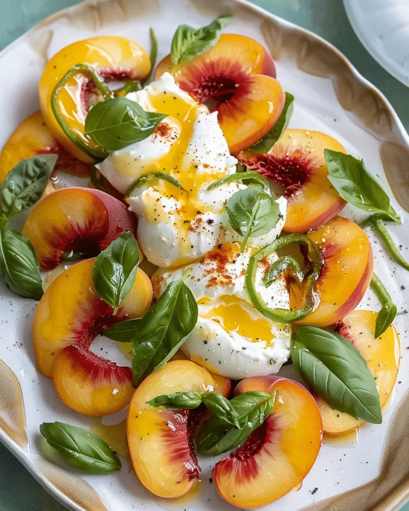 Peach Caprese Salad with Burrata