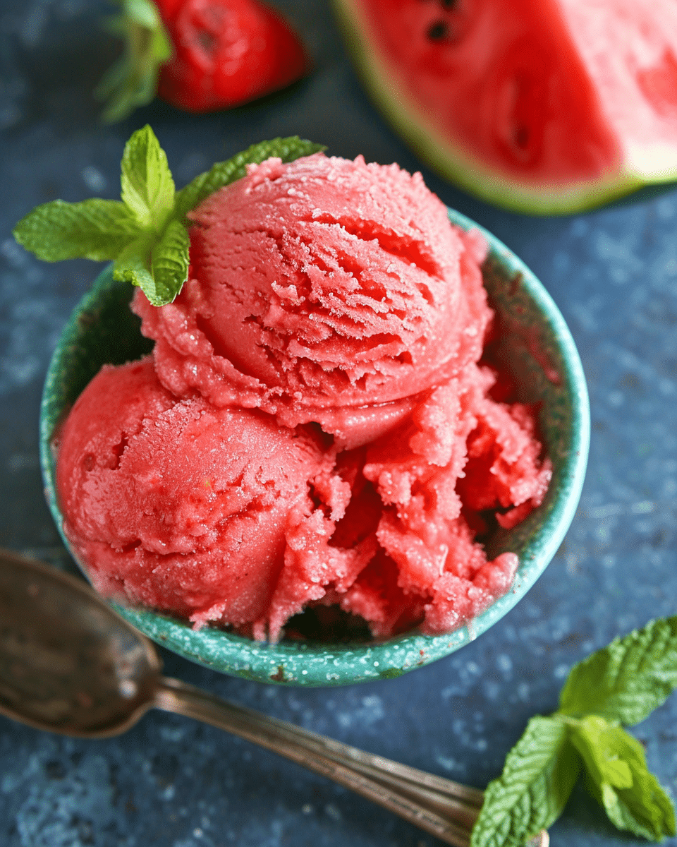 5 Minute, Easy Watermelon Sorbet