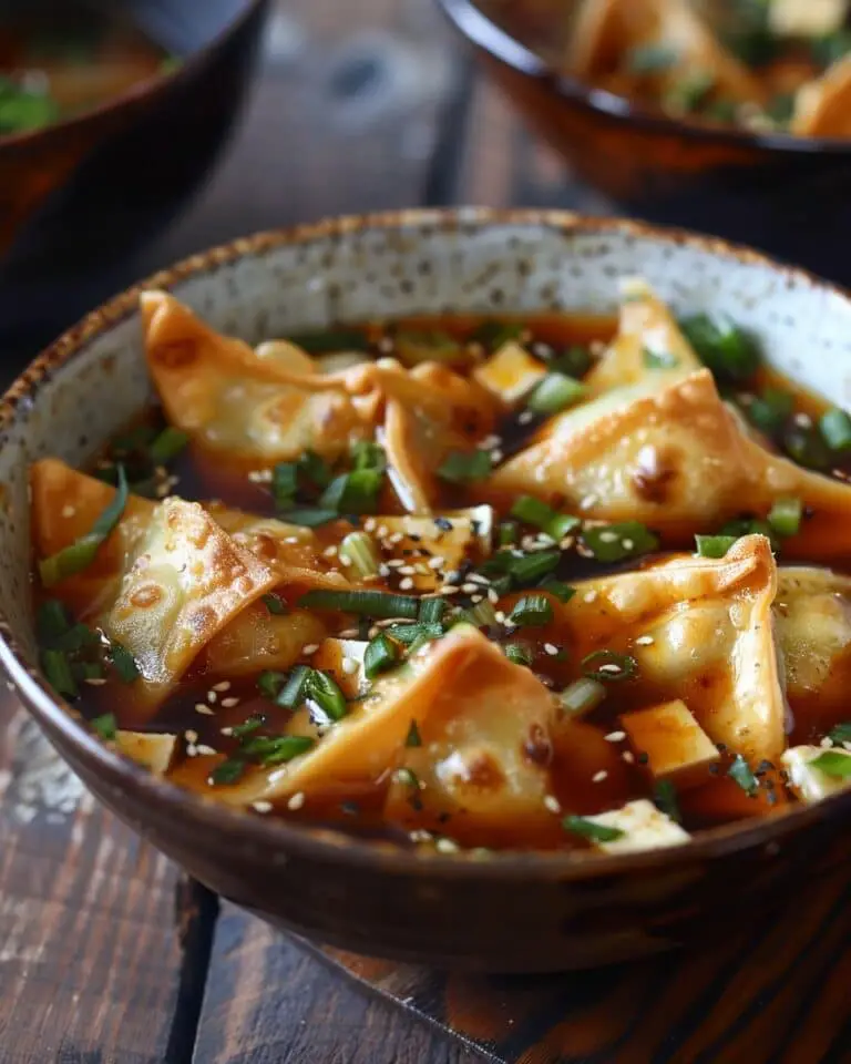 Tofu and Chive Wontons in Chili Broth