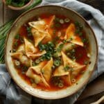 Tofu and Chive Wontons in Chili Broth