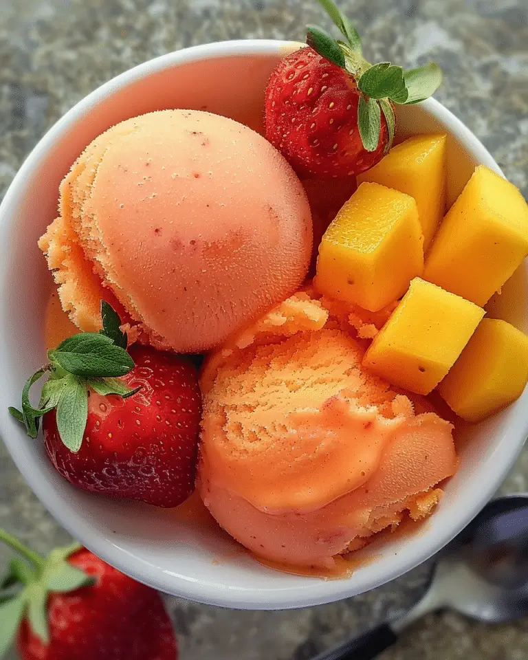 Mango Strawberry Sorbet
