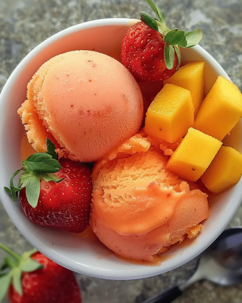 Mango Strawberry Sorbet