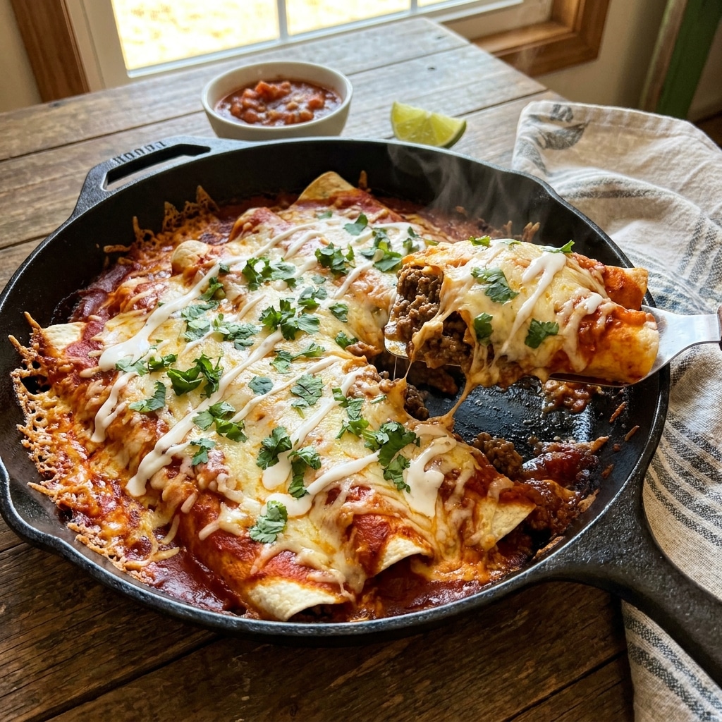 Beef Skillet Enchiladas