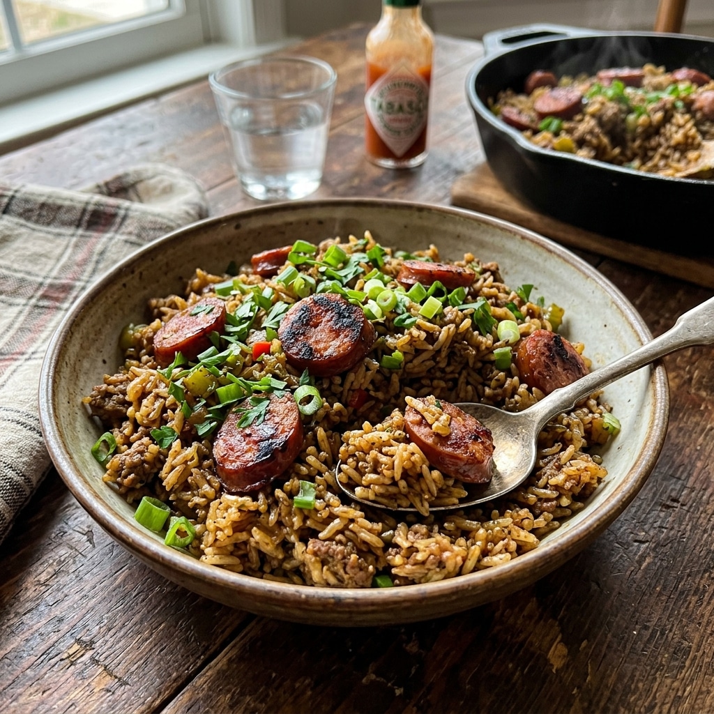 Cajun Dirty Rice with Smoked Sausage