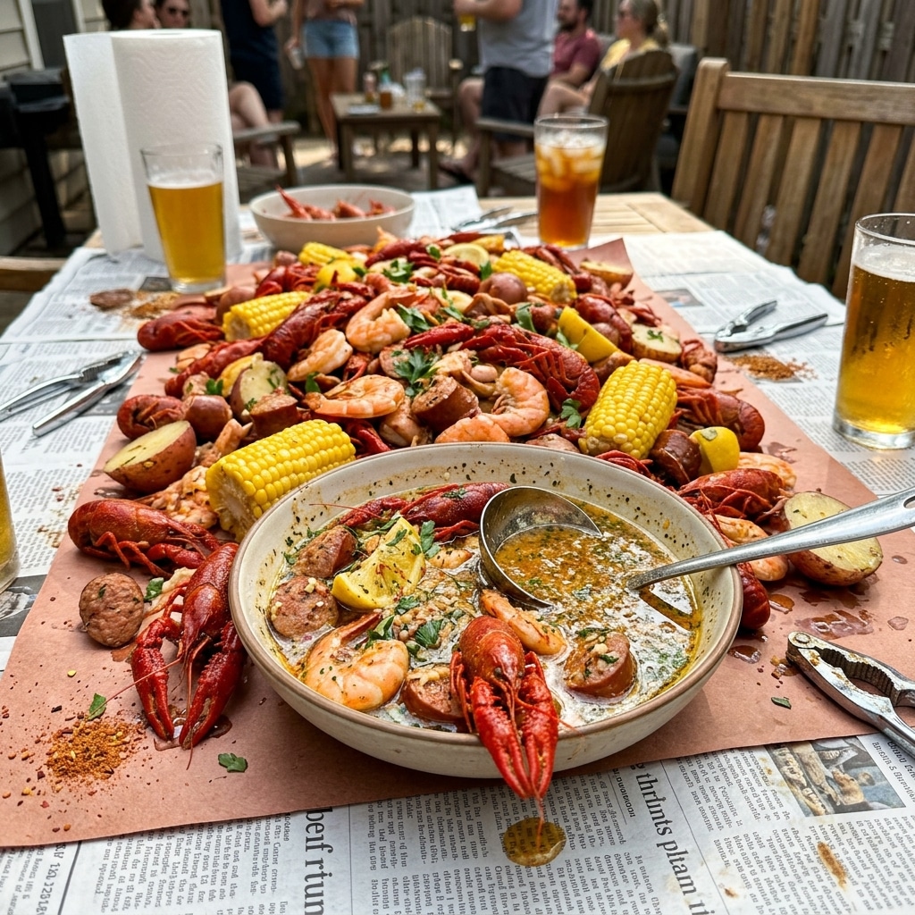 Cajun Seafood Boil with Garlic Butter Sauce