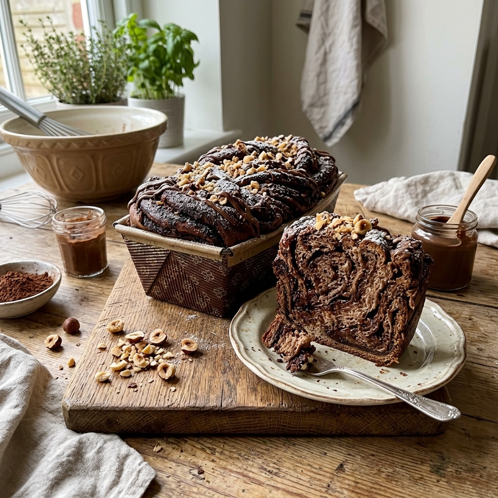 Layered Cocoa and Nutella Yeast Cake