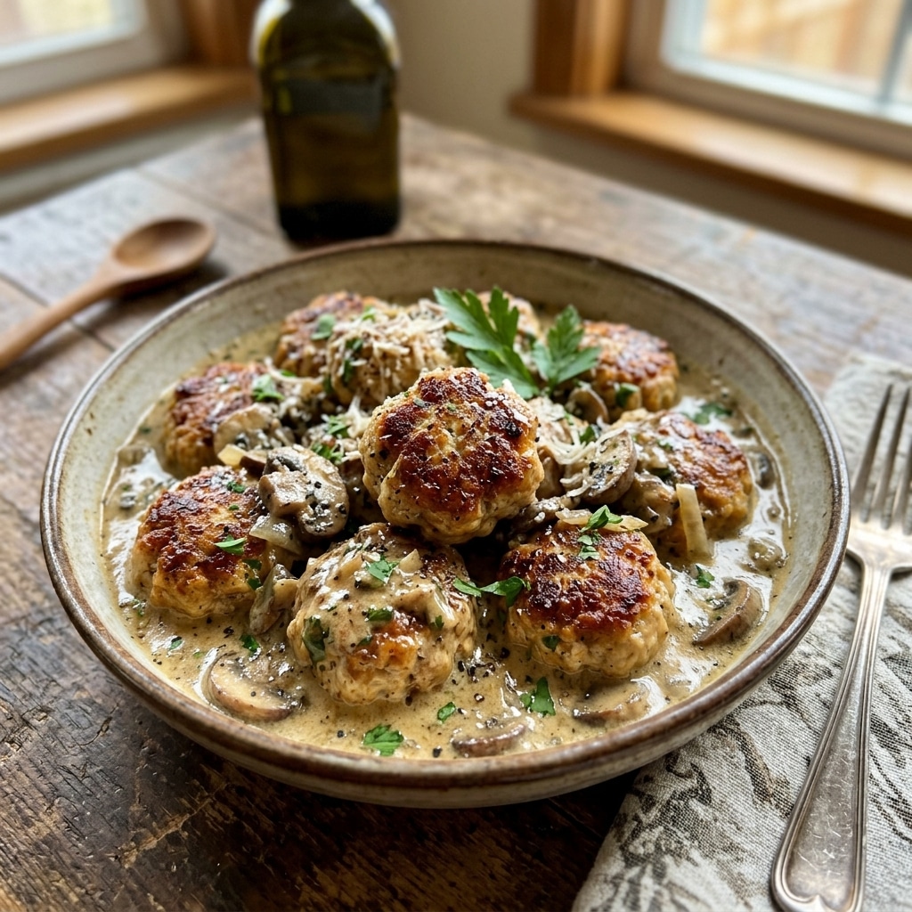 Creamy Mushroom Chicken Meatballs (30-Minutes)