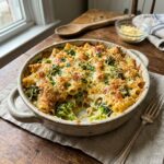 Cheesy Chicken Broccoli Rigatoni Bake