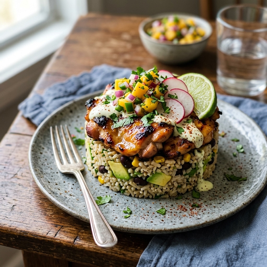 Honey Lime Chicken & Avocado Rice Stack – Irresistible 25-Minute Dinner
