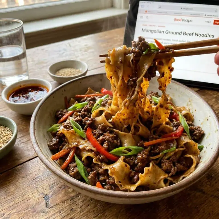 Mongolian Ground Beef Noodles