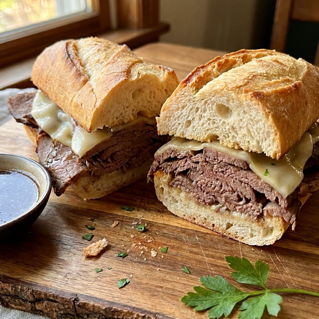 Slow Cooker French Dip Sandwiches