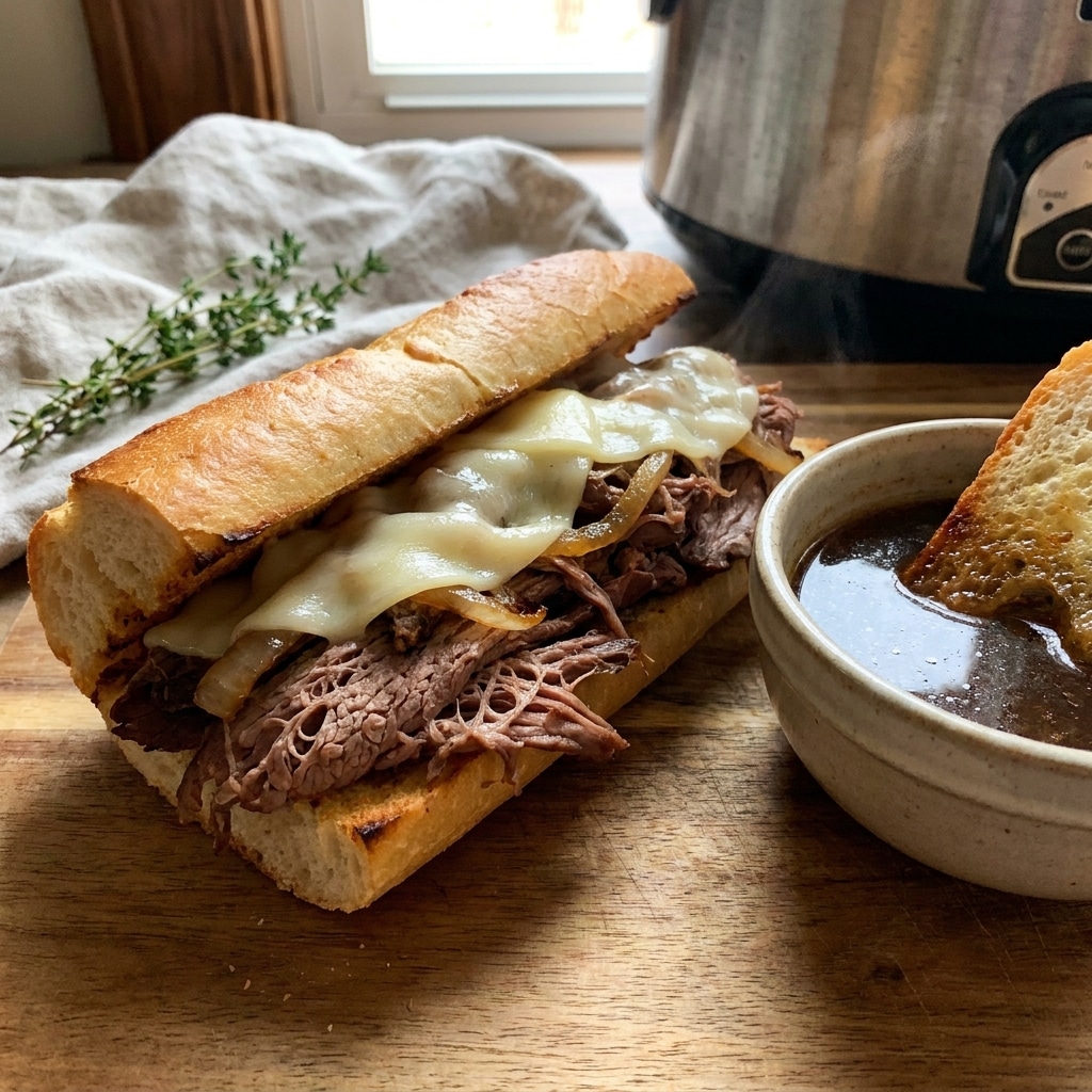 Slow Cooker French Dip Sandwiches
