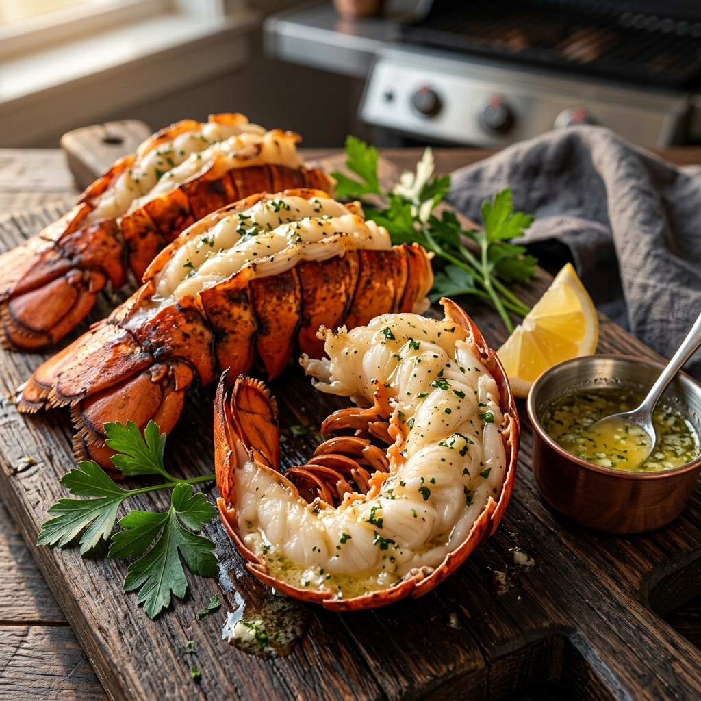 Smoked Lobster Tails with Garlic Butter