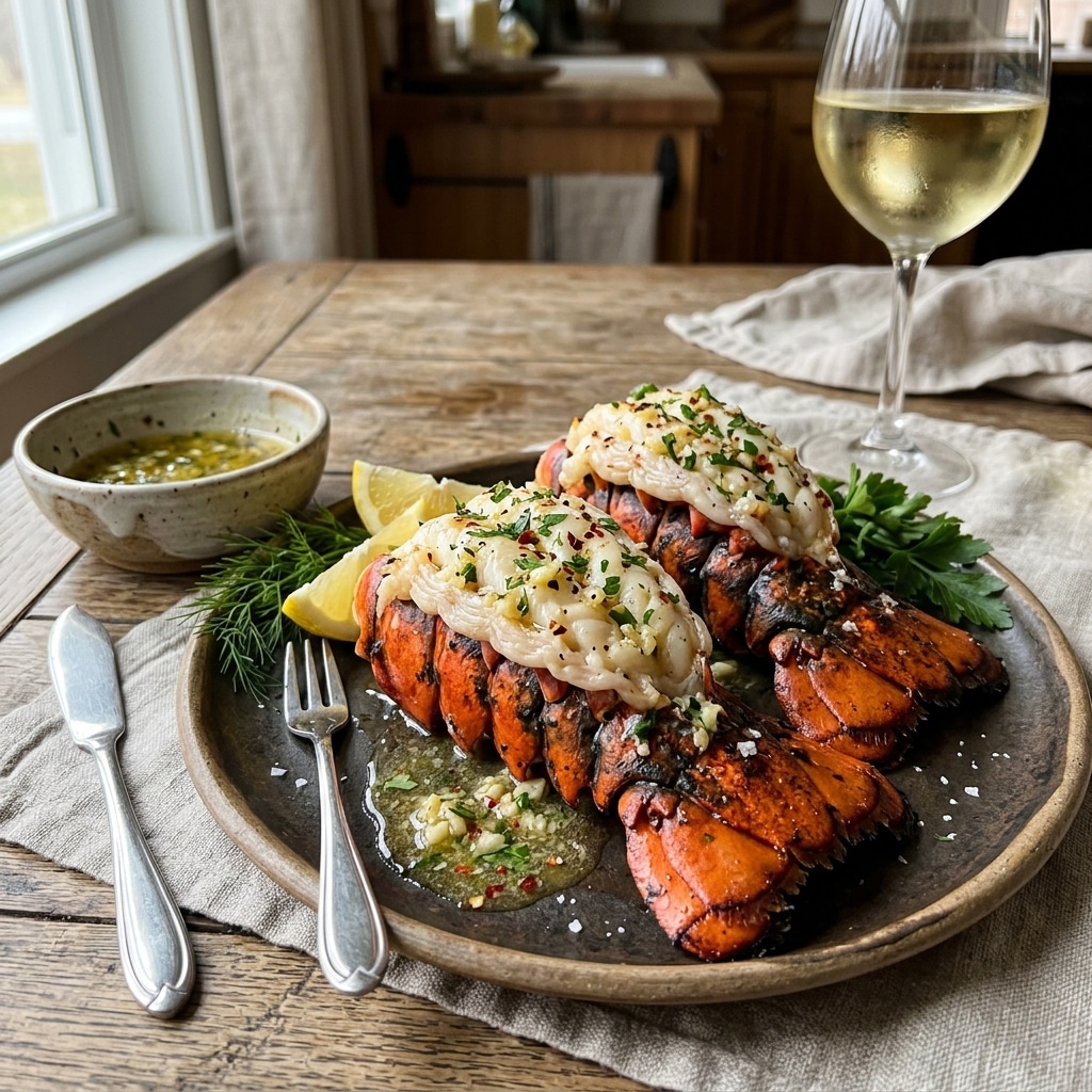 Smoked Lobster Tails with Garlic Butter