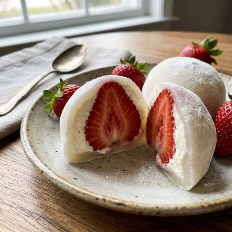 Strawberry Daifuku (Strawberry Mochi with Cream Filling)