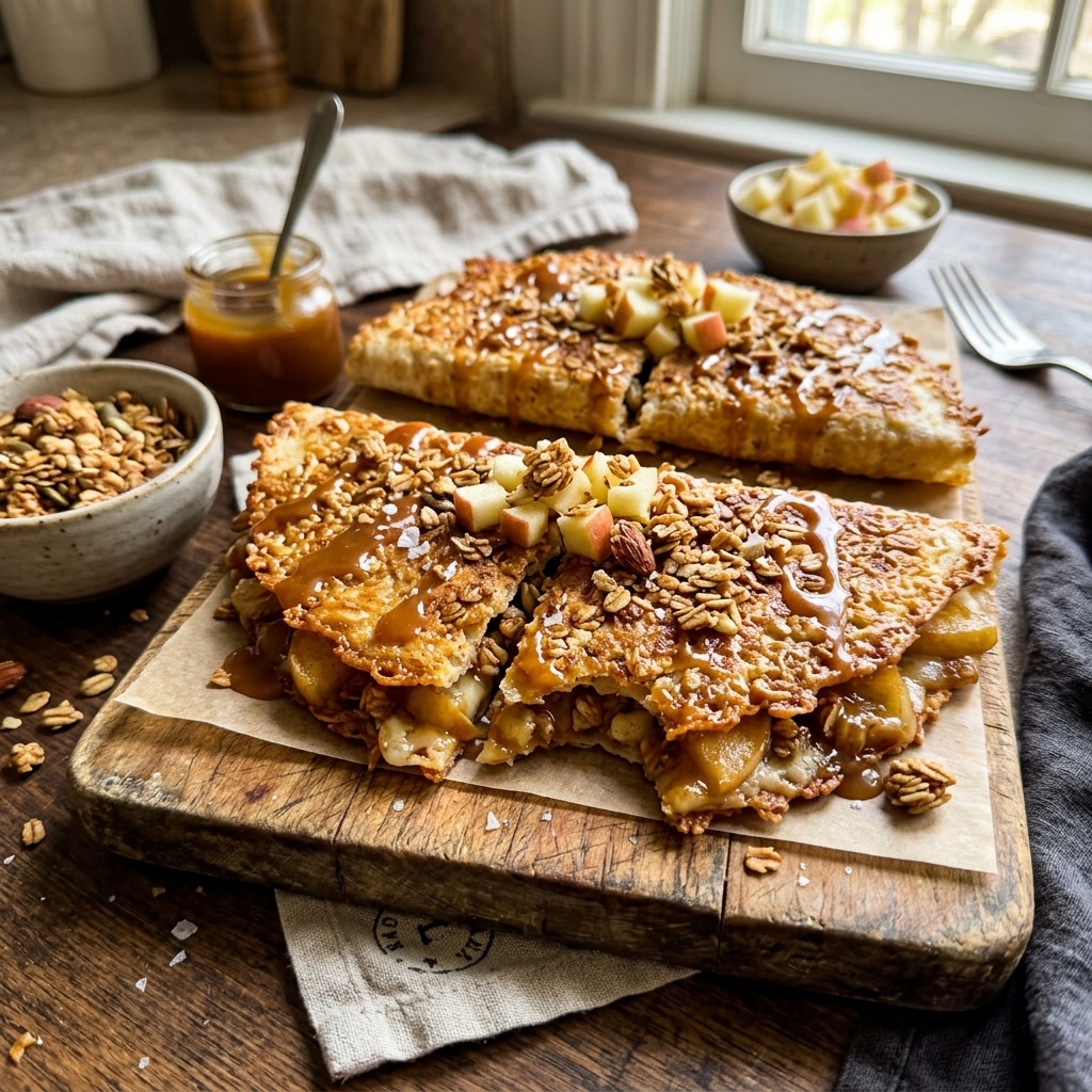 Caramel & Apple Crunch Granola Quesadillas