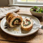 Chicken Roulade with Spinach, Sun-Dried Tomatoes, and Goat Cheese