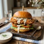 Fried Chicken Sandwiches With Ranch Dressing