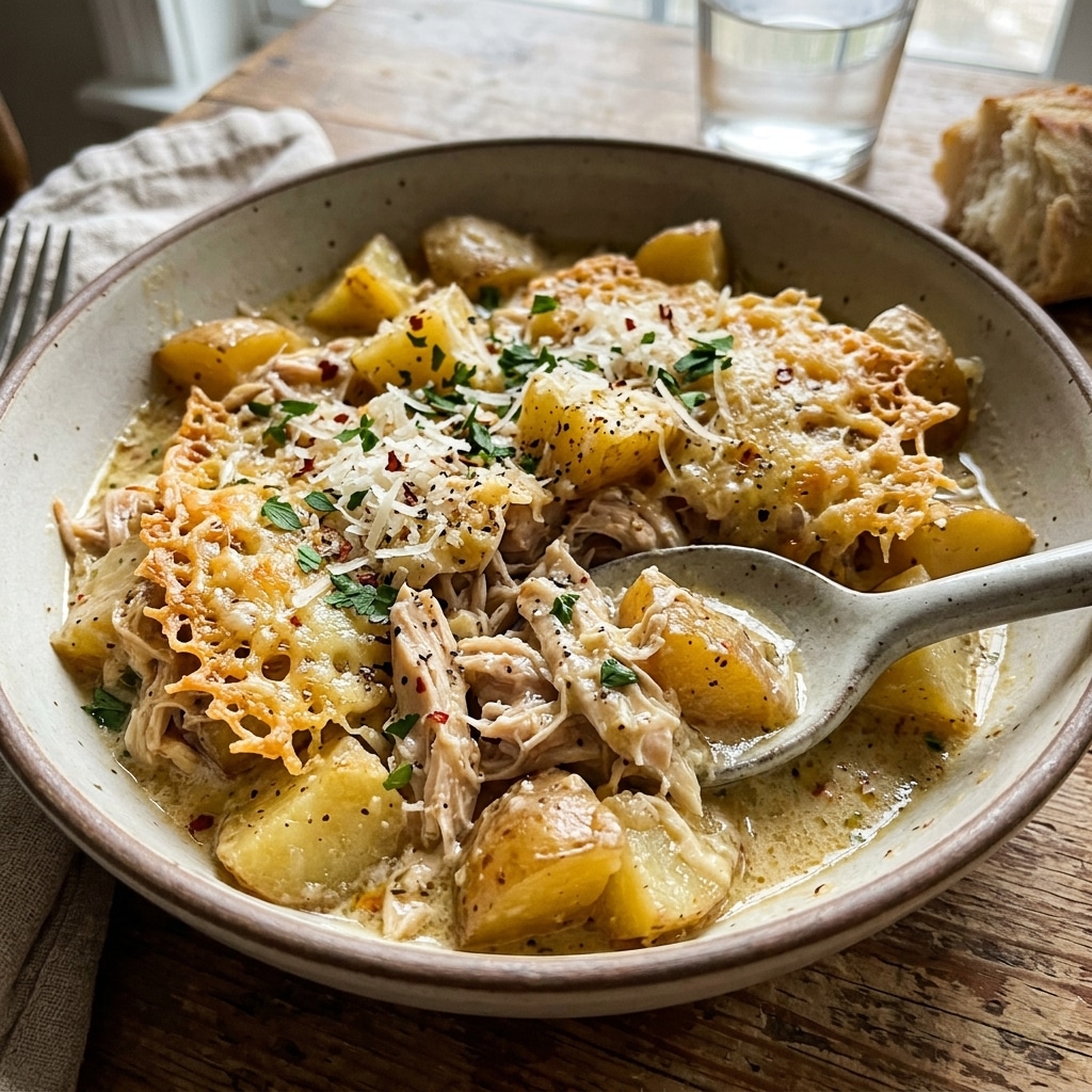 Garlic Parmesan Crockpot Chicken and Potatoes