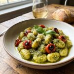 Pesto Gnocchi with Charred Cherry Tomatoes