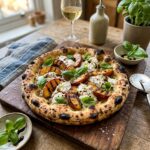 Grilled Peach and Burrata Pizza