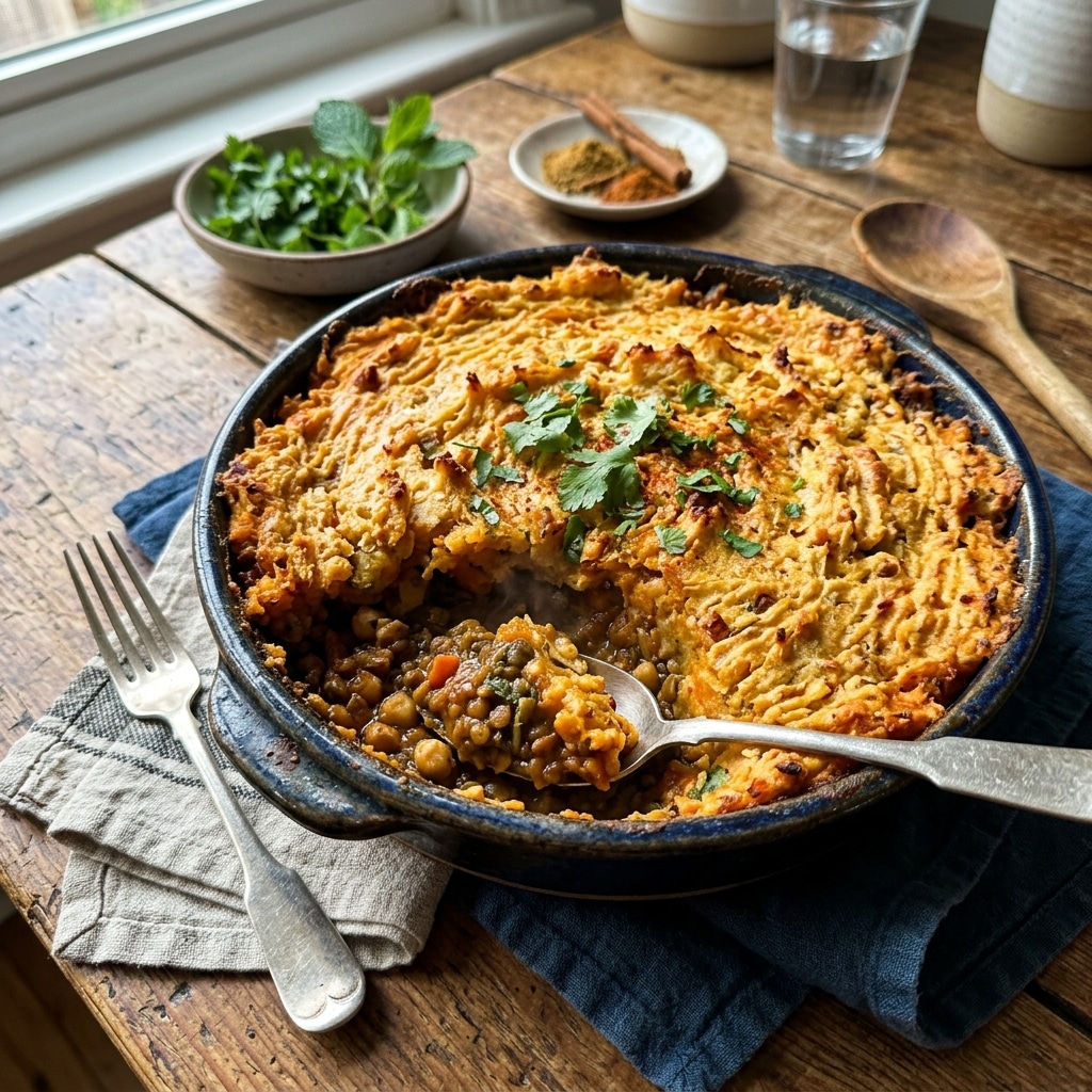 Moroccan Spiced Vegan Shepherd's Pie