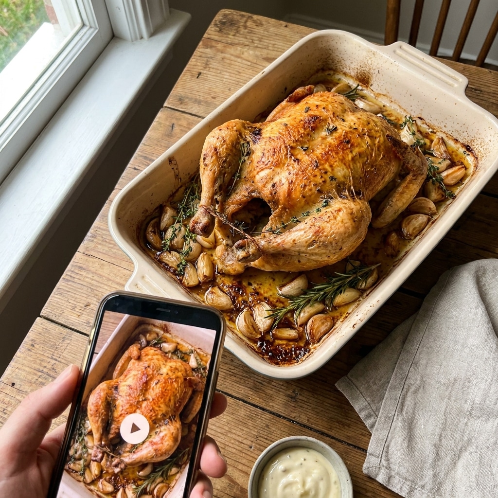 Easy, Oven-Roasted French Garlic Chicken