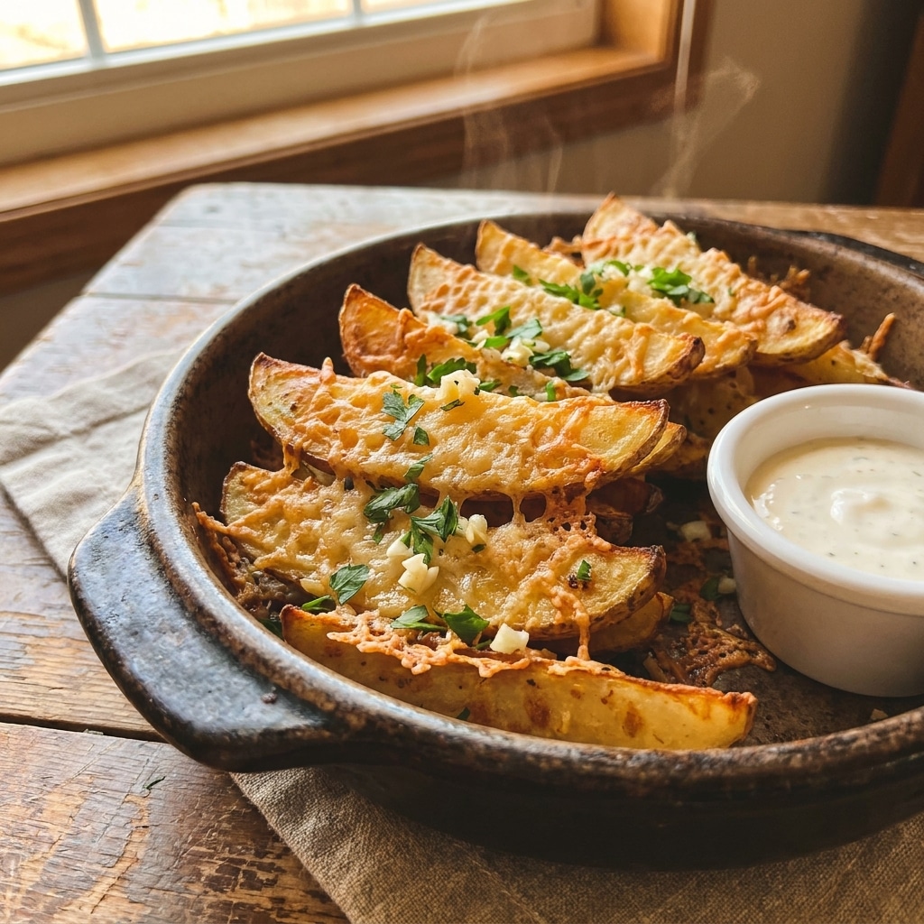 Parmesan and Garlic Baked Potato Wedges