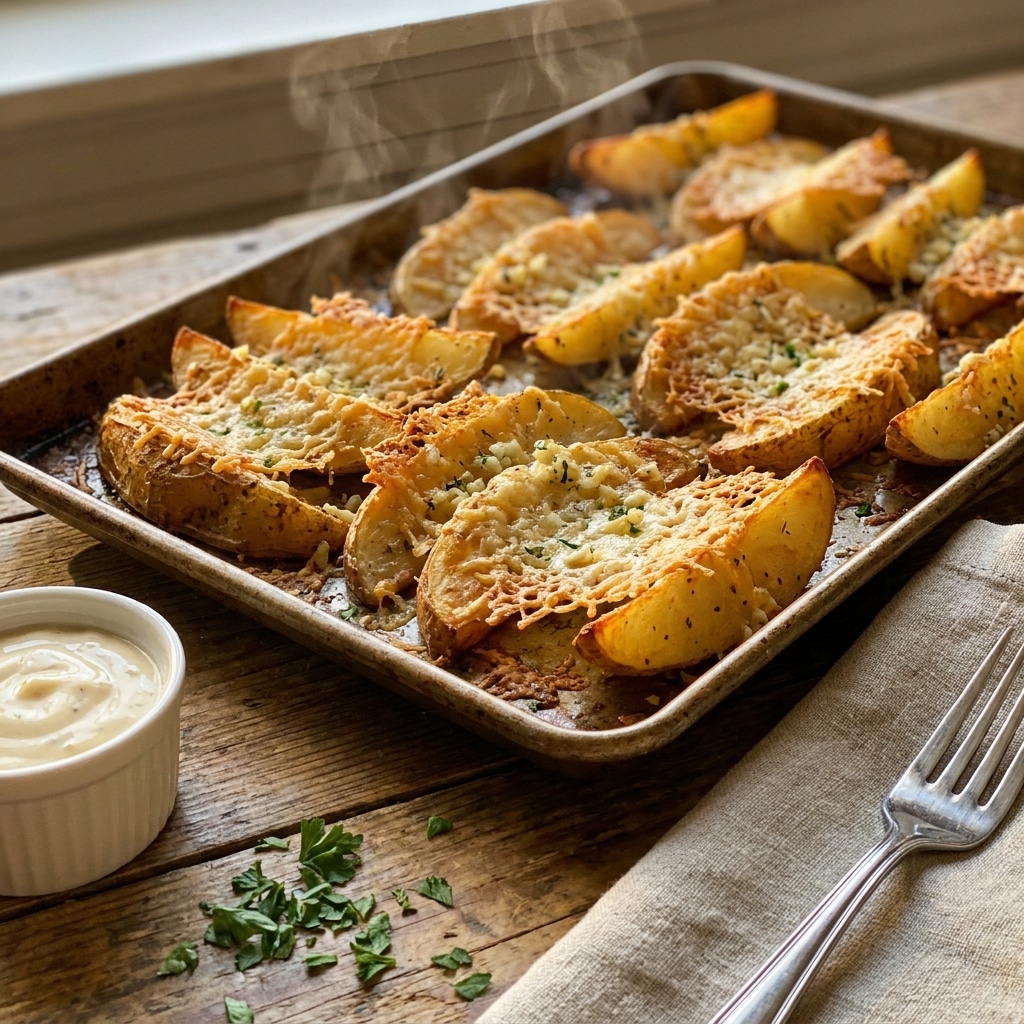 Parmesan and Garlic Baked Potato Wedges